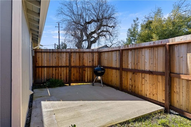 view of patio featuring area for grilling