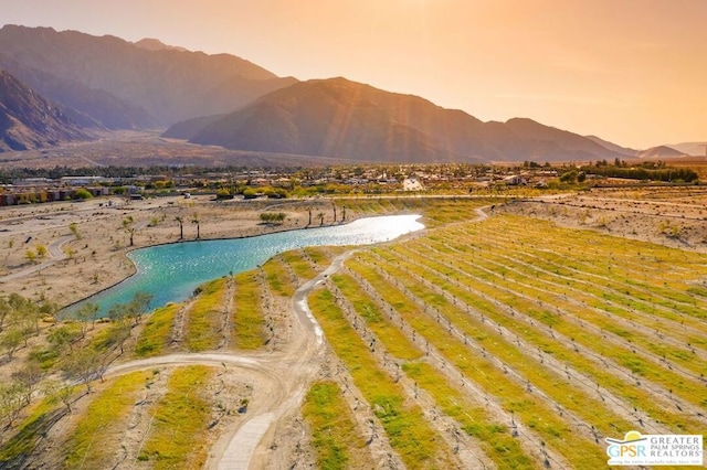 property view of mountains featuring a water view