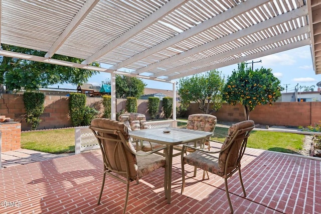 view of patio / terrace with a pergola