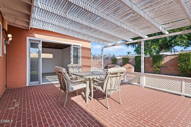 view of patio / terrace with a pergola