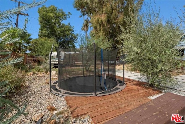 exterior space featuring a trampoline