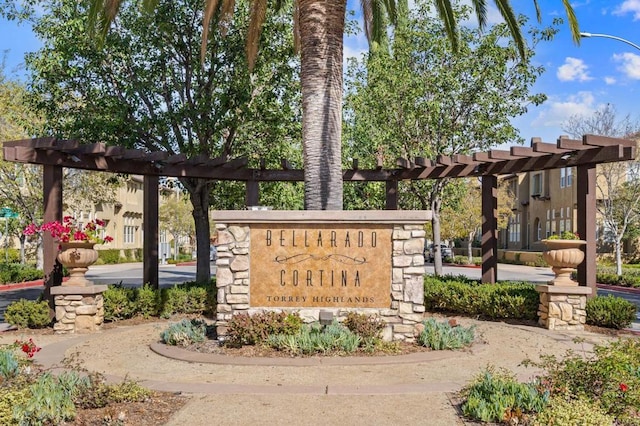 view of community sign