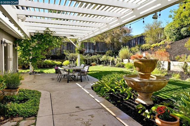 view of patio with a pergola