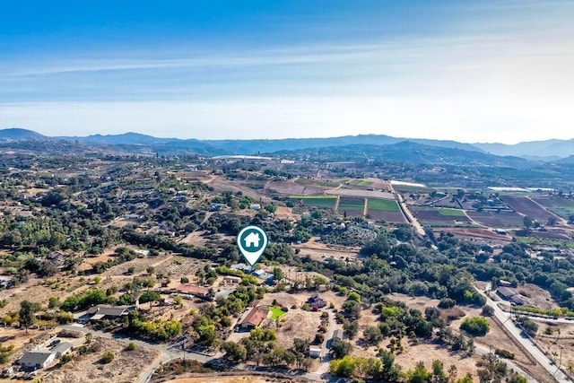 aerial view featuring a mountain view