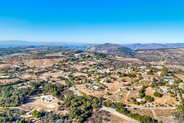 drone / aerial view with a mountain view