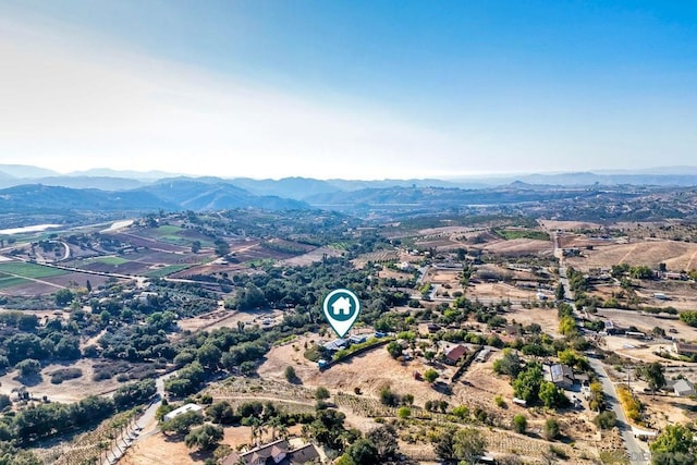 aerial view with a mountain view