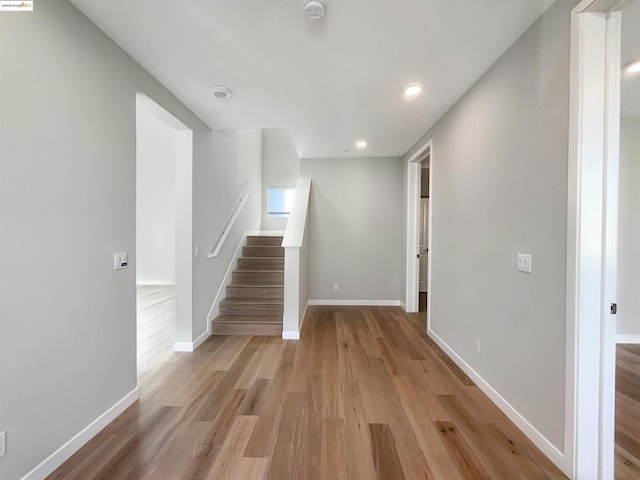 hall featuring light hardwood / wood-style floors