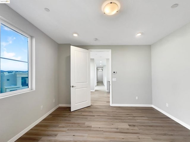 empty room featuring light hardwood / wood-style flooring