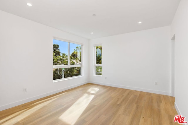 empty room with light wood-type flooring