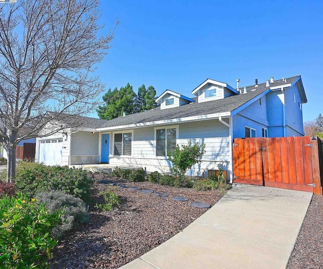 view of front of house with a garage