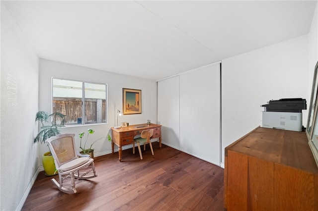 living area featuring dark hardwood / wood-style flooring