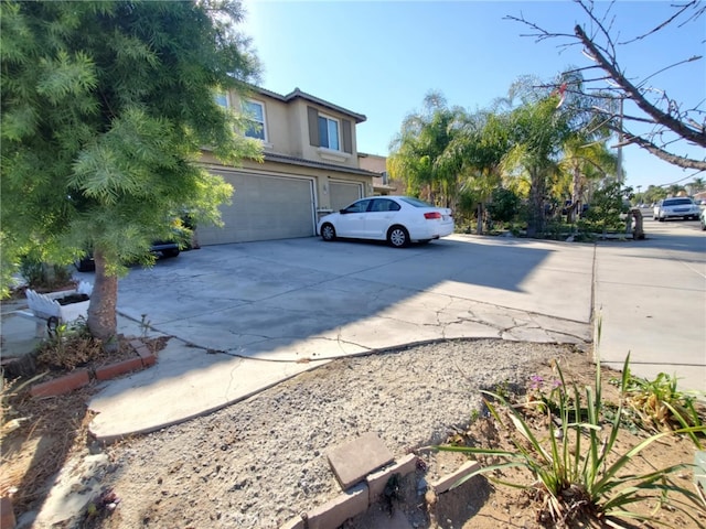 exterior space featuring a garage