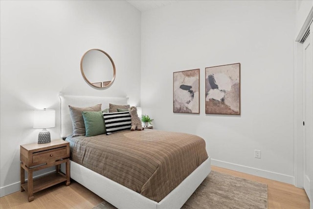 bedroom featuring light hardwood / wood-style floors