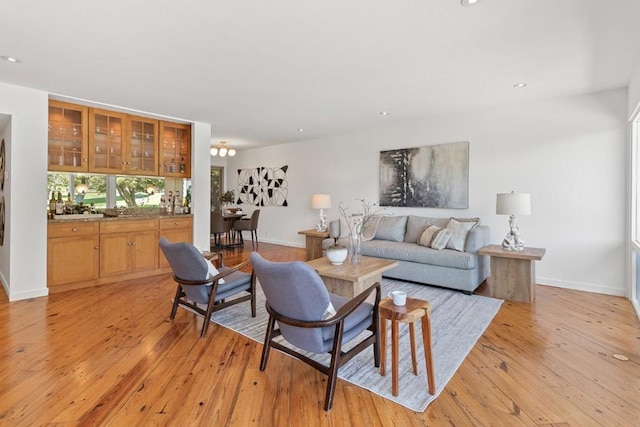 living room featuring light hardwood / wood-style flooring