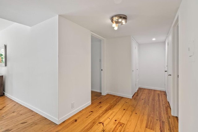 hall featuring light hardwood / wood-style flooring