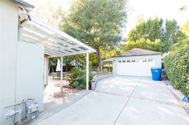 view of garage