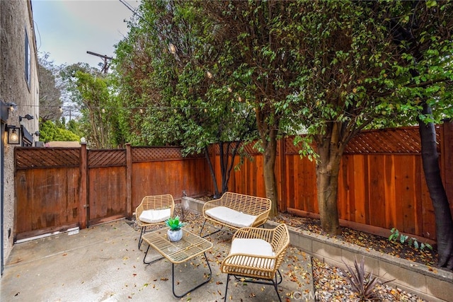 view of patio / terrace with a fenced backyard