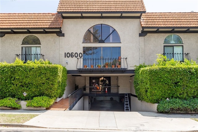 exterior space with stucco siding