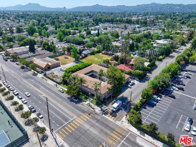 aerial view with a mountain view