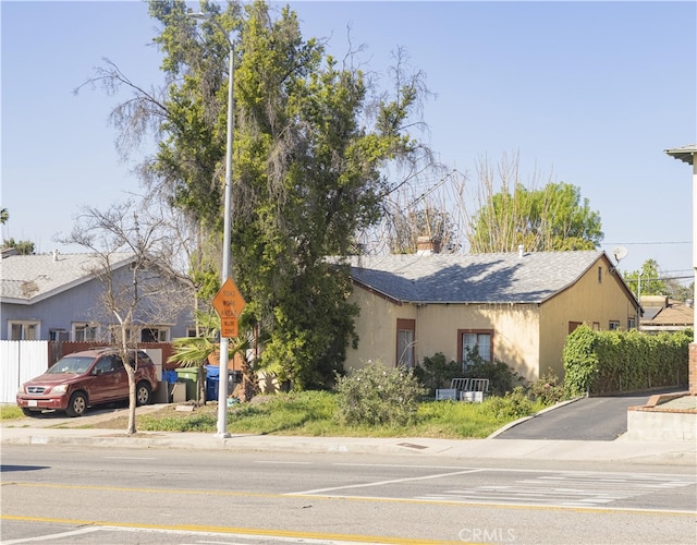 view of single story home