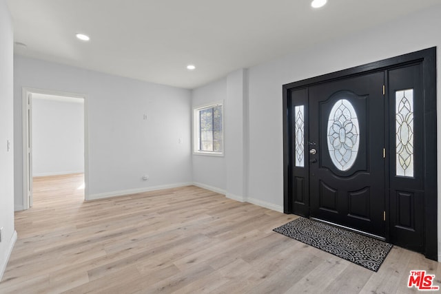 foyer featuring light wood-type flooring