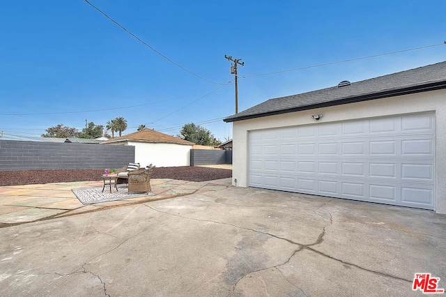 view of garage