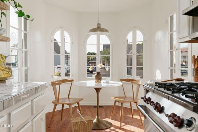 interior space featuring light wood-type flooring