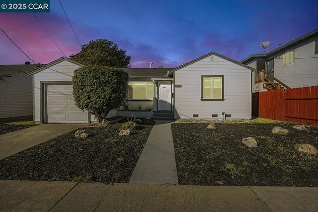 view of front of home featuring a garage