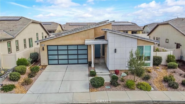 contemporary home with a garage