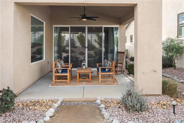 view of patio / terrace with ceiling fan