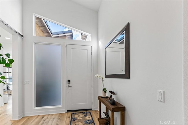 entryway featuring light hardwood / wood-style floors