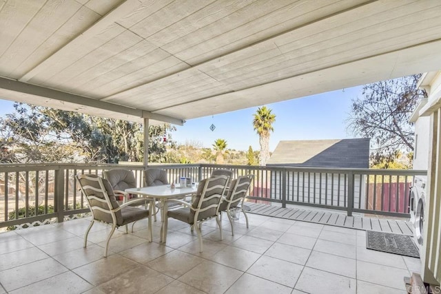 view of patio / terrace with a wooden deck