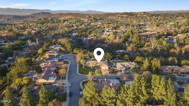 aerial view featuring a mountain view