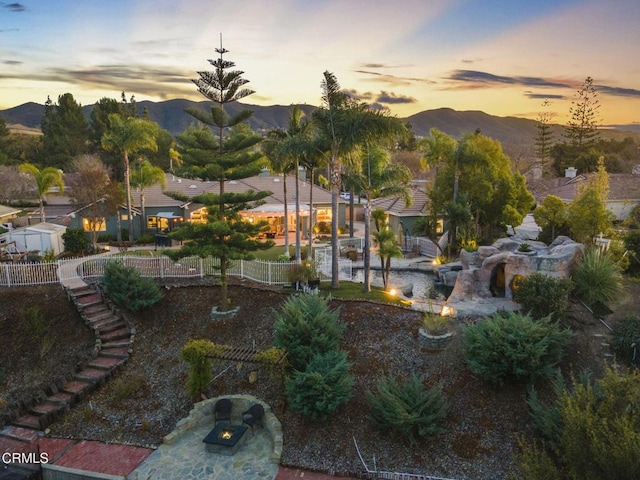 exterior space with a mountain view