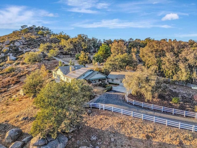 bird's eye view with a rural view