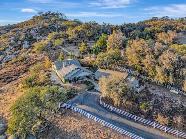 aerial view with a rural view