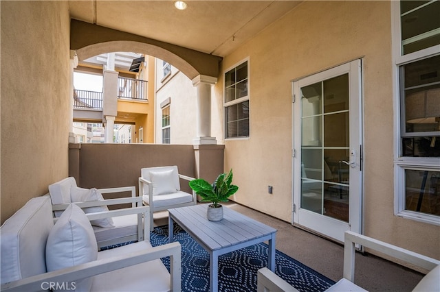 view of patio featuring an outdoor living space