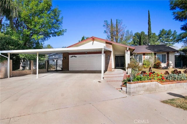 ranch-style home with a garage