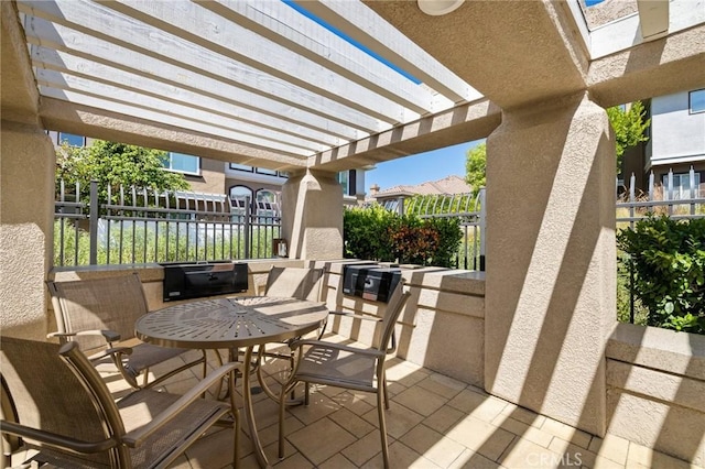 view of patio with a pergola