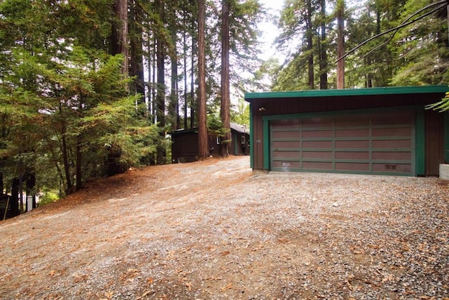 view of garage