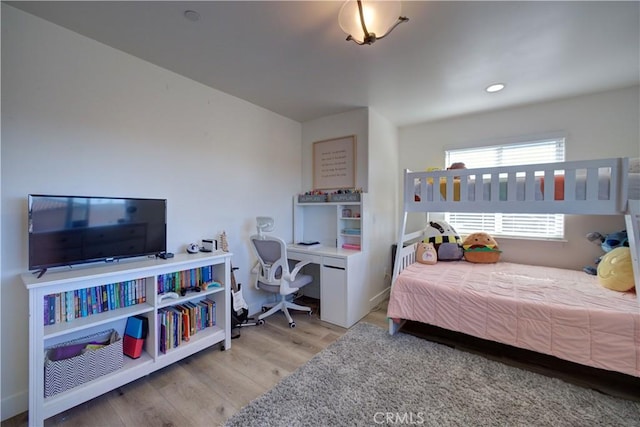 bedroom featuring light hardwood / wood-style flooring