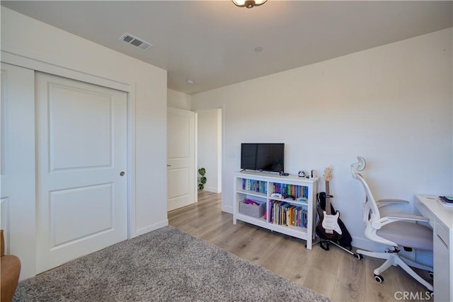2510 Terrace Sands Ln, Oceano, CA 93445 - office area featuring visible vents, wood finished floors, and baseboards