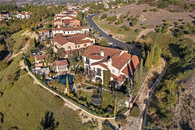 aerial view with a residential view