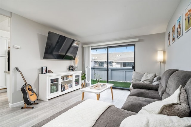 living room featuring light hardwood / wood-style flooring