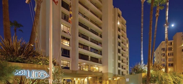 view of property at twilight