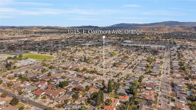 aerial view featuring a mountain view