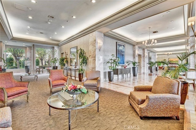 525 E Seaside Way Unit 1504, Long Beach, CA 90802 - community lobby with ornamental molding and recessed lighting