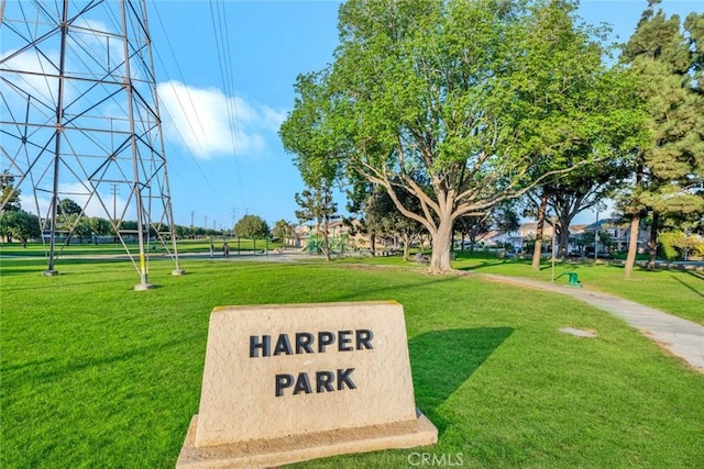 surrounding community featuring a lawn