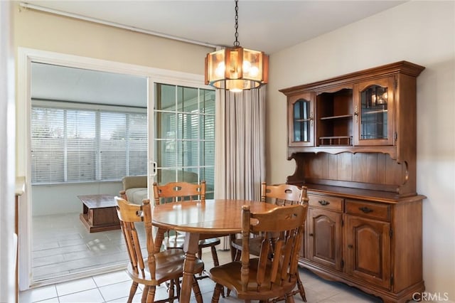 view of tiled dining room