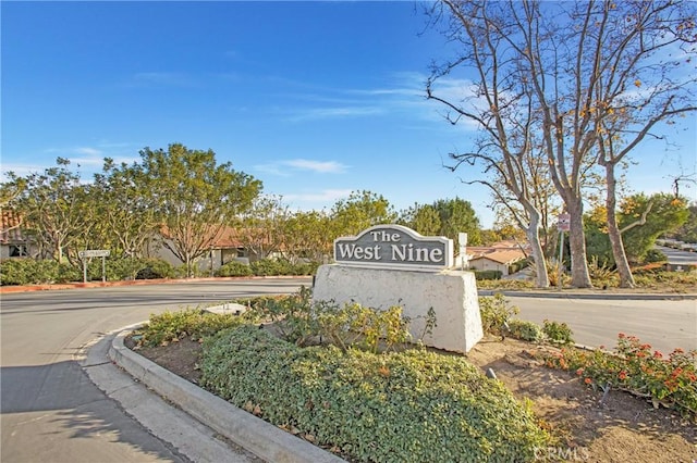 view of community sign